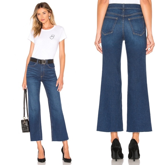 ✨NWT✨RAG & BONE Justine High Rise Cropped Flare Leg Jeans in Gem Sz 24 - Picture 2 of 4